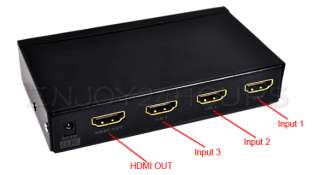 3Port 1080P HDMI Switch 1.3 Box Splitter for HDTV DVD  