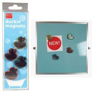    Set of 4 Colored Acrylic and Metal Duckie Magnets