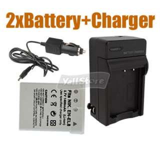 TWO BATTERY+CHARGER FOR NIKON COOLPIX S50 S51 S50C S51C  