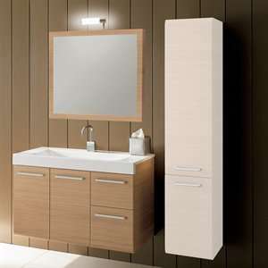   Nameeks Set LE2 Glossy White Linear Bathroom Vanity: Home Improvement