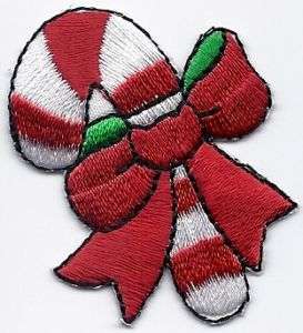 Iron On Applique/Candy Cane with Bow Christmas,Dessert  