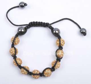10MM Crystal Disco Ball Beads fashion Bracelet 12 Colours + Gift Box 