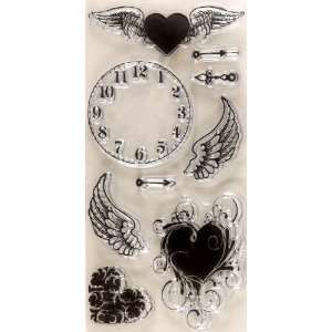  Hampton Art Clear Stamp Set Clock By The Package: Arts 