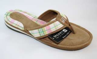 NEW NWT Womens Shoes Sperry Top Sider CATALINA Thong Sandal Plaid 