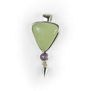  Sterling Silver Amethyst and Serpentine Pendant: Sports 
