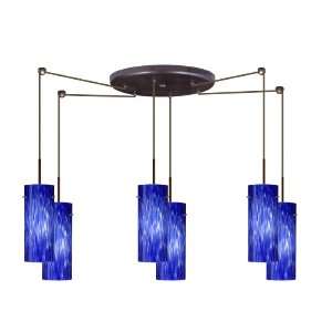 Besa Lighting 6JC 412386 BR Blue Cloud Stilo 10 Six Light Incandescent 