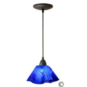  Radiance Lily Pendant with Cobalt Blue Shade Size Large, Metal 