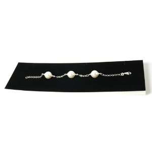    925 Silver Bracelet With Large Simulated Pearls by TOC Jewelry