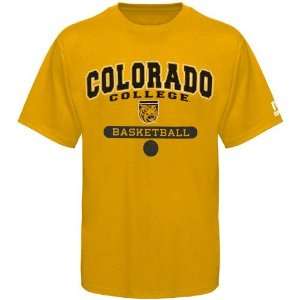  Russell Colorado College Tigers Gold Basketball T shirt 
