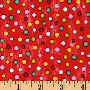  44 Wide One Crazy Christmas Eve Dots Red/Multi Fabric By 