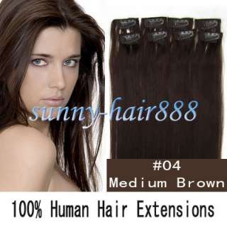 208pcs Clip On Real Human Hair Extensions 7 Colors,48g/set New 