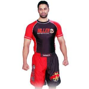  Rash Guard Color Black/Red Half Sleeve Size XS: Sports 