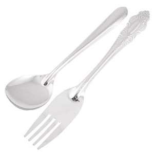   Picnic 2 in 1 Dinnerware Fork Spoon Set Silver Tone
