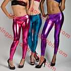 More Like chrome spandex leggings pants metallic tights neon pink 