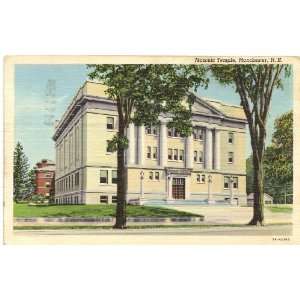   Postcard Masonic Temple Manchester New Hampshire 
