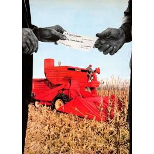 1968 Ad Case Combine Bonus Payment Plan Check Racine Wisconsin Farming 