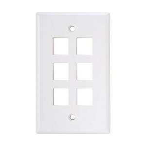  & Cable Keystone Style Port Wall Plate   White   2 Port: Electronics