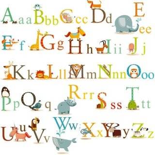 Animals Alphabet Baby Nursery Peel & Stick Wall Art Sticker Decals for 