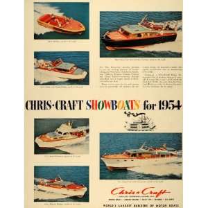  1954 Ad Chris Craft Corp. Showboats Watercraft Sailing 