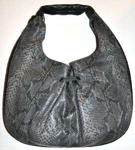 398 COLE HAAN Handbag Purse HOBO PHOEBE Black Python  