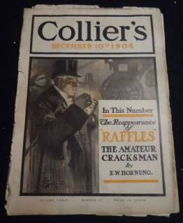 12 10 1904 Vintage COLLIERS Magazine RAFFLES Mystery  