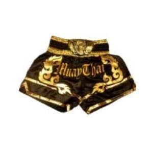  Chang04 Muaythai Short Black Color and Gold Everything 