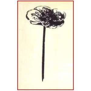  Flower Rubber Stamp   Poppy   Wood Mounted Arts, Crafts 