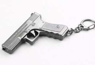 Metal Gun Keyring Key Ring Chain Pistol Gift Glock 18  