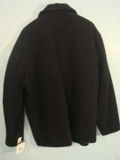 NEW XXL Claiborne Outerwear 100% Wool Black Jacket  