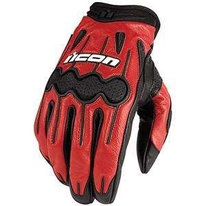  Icon ARC Gloves   Large/Red Automotive