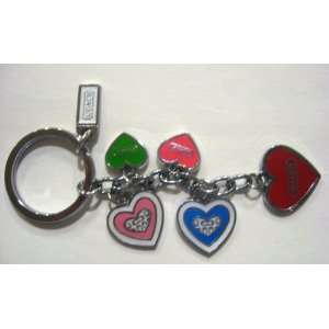  Coach Multi color Hearts Keychain/keyfob/keycharm 