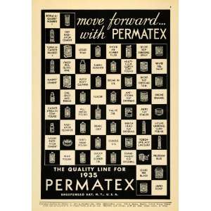  1935 Ad Permatex Sheepshead Bay Product Line Wax Oil 