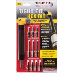  Tight Fit® Hex Bit Kit Right Angle Power Drill Attachment 