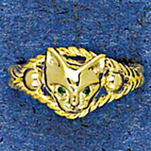   2MM Cat Face Ring with Rope Shank:  Sports & Outdoors