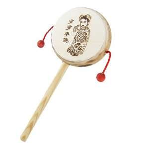   Gift Noisemaker Chinese Wooden Rattle Drum Shake Toy: Toys & Games