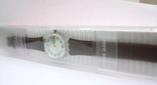 New Swatch Blue Conker Brown Leather Band Day Date Watch 35mm GE704 $ 