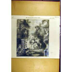  1857 Fete Champetre Watteau Fine Art Old Print