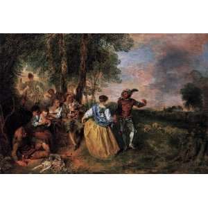  FRAMED oil paintings   Jean Antoine Watteau   24 x 16 