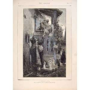  Pall Mall Weisz Trader Statue Girls Old Print 1874: Home 