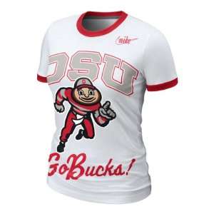 Ohio State Buckeyes Womens Nike Vault White Ringer T Shirt  