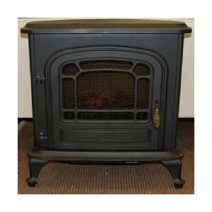  Black Metal Portable Fireplace With Glass Door REDEN10032 