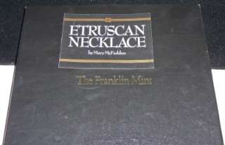 Franklin Mint Etruscan necklace and pierced earrings, designed by Mary 