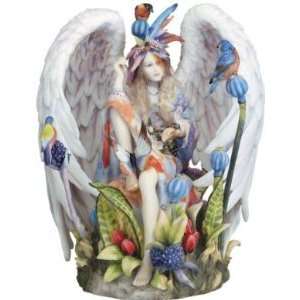 Xoticbrands Flower Angel Sculpture Statue Figurine 