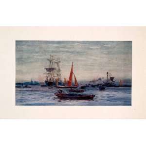   Ship Oarsmen William Wyllie   Original Color Print