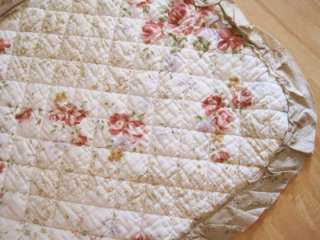 Pretty Red Rose Patch Cotton Quilted Chair Pad Mat  