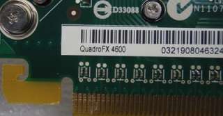 NVIDIA QUADRO FX 4600 768MB GDDR3 VIDEO DELL PART NUMBER JP411  
