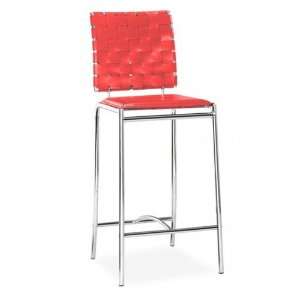 Zuo Criss Cross Counter Chair Red (set of 2)