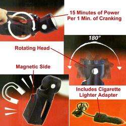 HAND CRANKED SPOTLIGHTS,RECHARGEABLE LED FLASHLIGHTS  