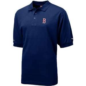  Nike Boston Red Sox Navy Blue Dri Fit Text Polo Sports 