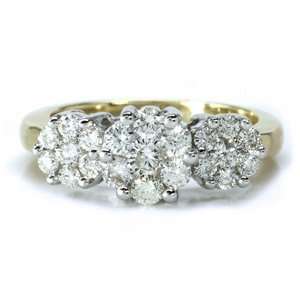   Gold, Diamond Flower Cluster Right Hand Ring (0.50 ctw): Jewelry